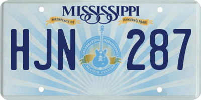 MS license plate HJN287