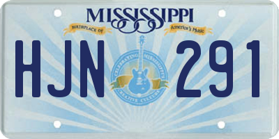 MS license plate HJN291