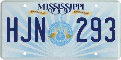 MS license plate HJN293