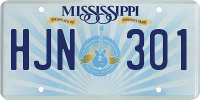MS license plate HJN301