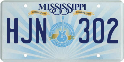 MS license plate HJN302