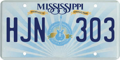 MS license plate HJN303