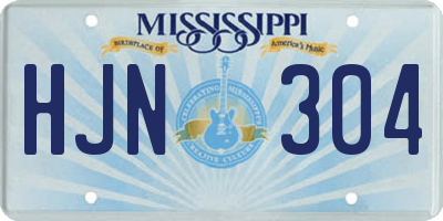 MS license plate HJN304