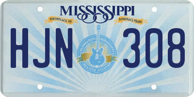 MS license plate HJN308