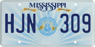 MS license plate HJN309