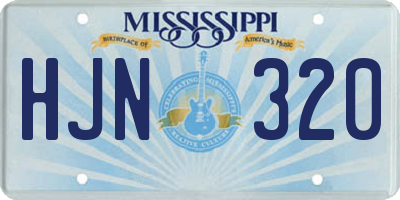 MS license plate HJN320