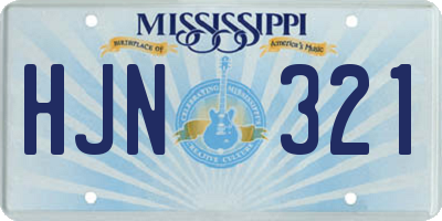 MS license plate HJN321