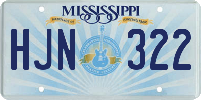 MS license plate HJN322
