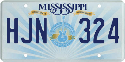 MS license plate HJN324