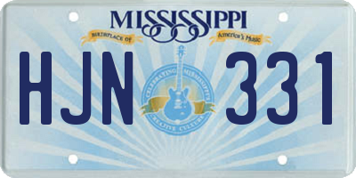 MS license plate HJN331