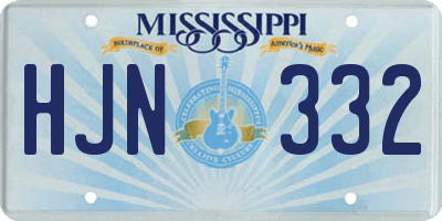 MS license plate HJN332