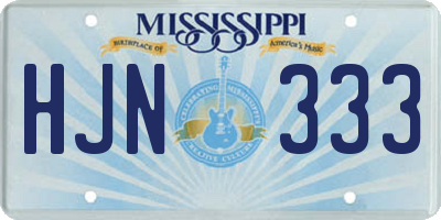 MS license plate HJN333