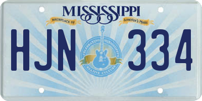 MS license plate HJN334
