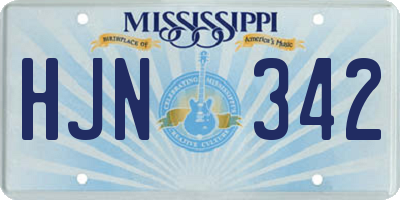 MS license plate HJN342
