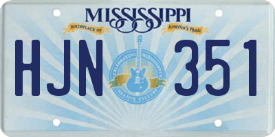 MS license plate HJN351