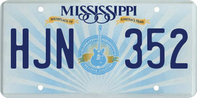 MS license plate HJN352