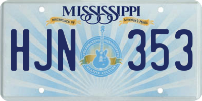 MS license plate HJN353