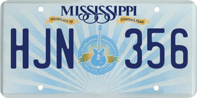 MS license plate HJN356