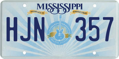 MS license plate HJN357