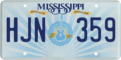 MS license plate HJN359