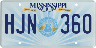 MS license plate HJN360