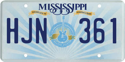 MS license plate HJN361