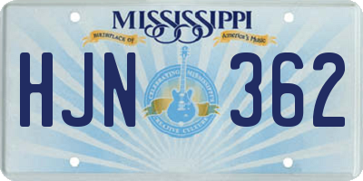 MS license plate HJN362