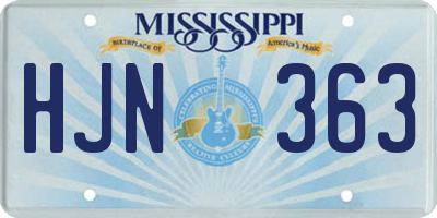 MS license plate HJN363
