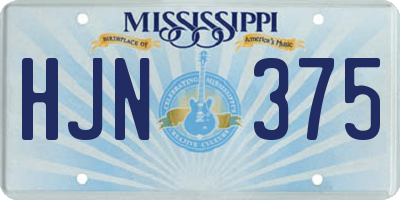 MS license plate HJN375