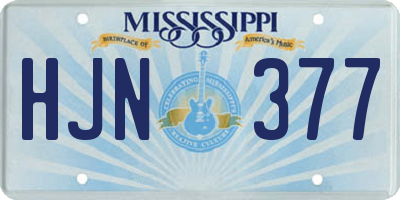 MS license plate HJN377