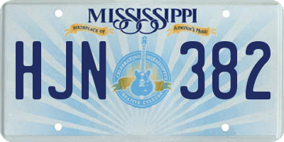MS license plate HJN382