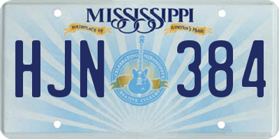 MS license plate HJN384
