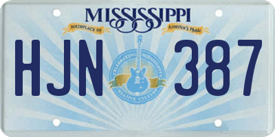 MS license plate HJN387