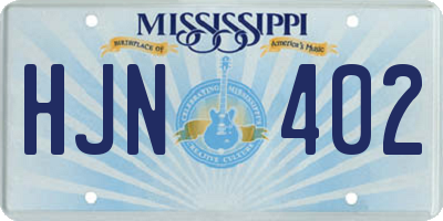 MS license plate HJN402
