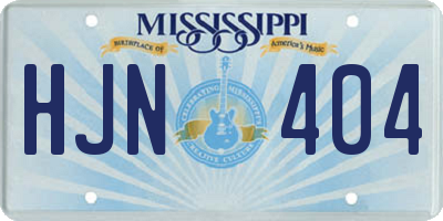 MS license plate HJN404