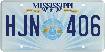 MS license plate HJN406