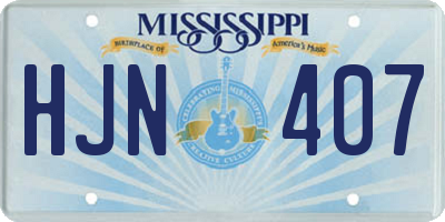 MS license plate HJN407