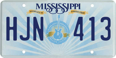 MS license plate HJN413