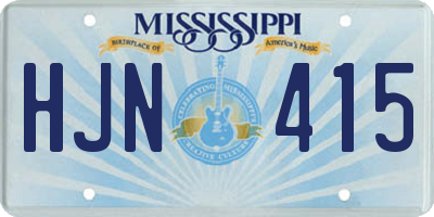 MS license plate HJN415