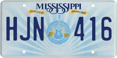 MS license plate HJN416