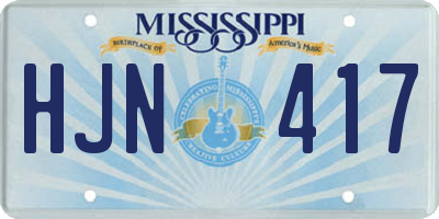 MS license plate HJN417