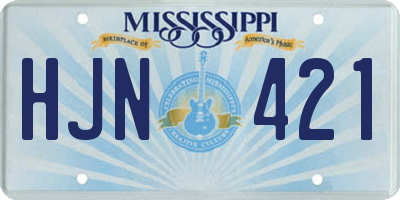 MS license plate HJN421