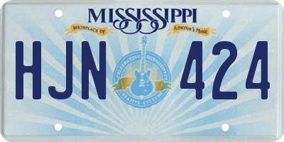 MS license plate HJN424