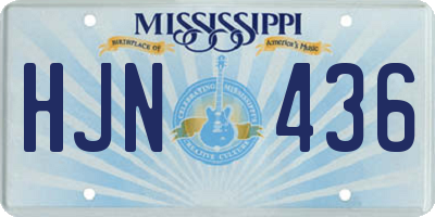 MS license plate HJN436
