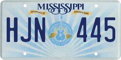 MS license plate HJN445