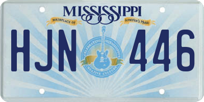 MS license plate HJN446