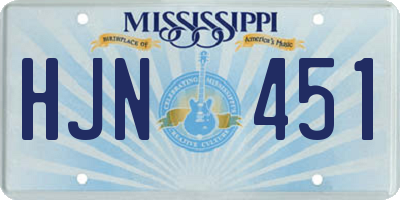 MS license plate HJN451
