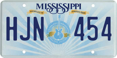 MS license plate HJN454
