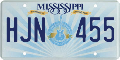 MS license plate HJN455