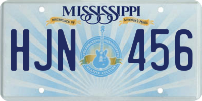 MS license plate HJN456